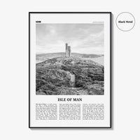 Isle Of Man Print Black and White, Isle Of Man Wall Art, Isle Of Man Poster, Mann, Mannin, Ellan, Vannin, UK, United Kingdom, Europe