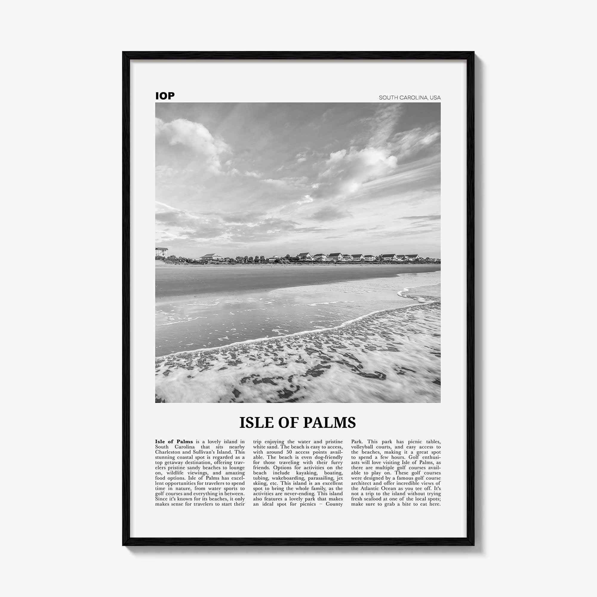 Isle of Palms Print Black and White, Isle of Palms Wall Art, Isle of Palms Poster, Isle of Palms Photo, Isle of Palms Décor, South Carolina