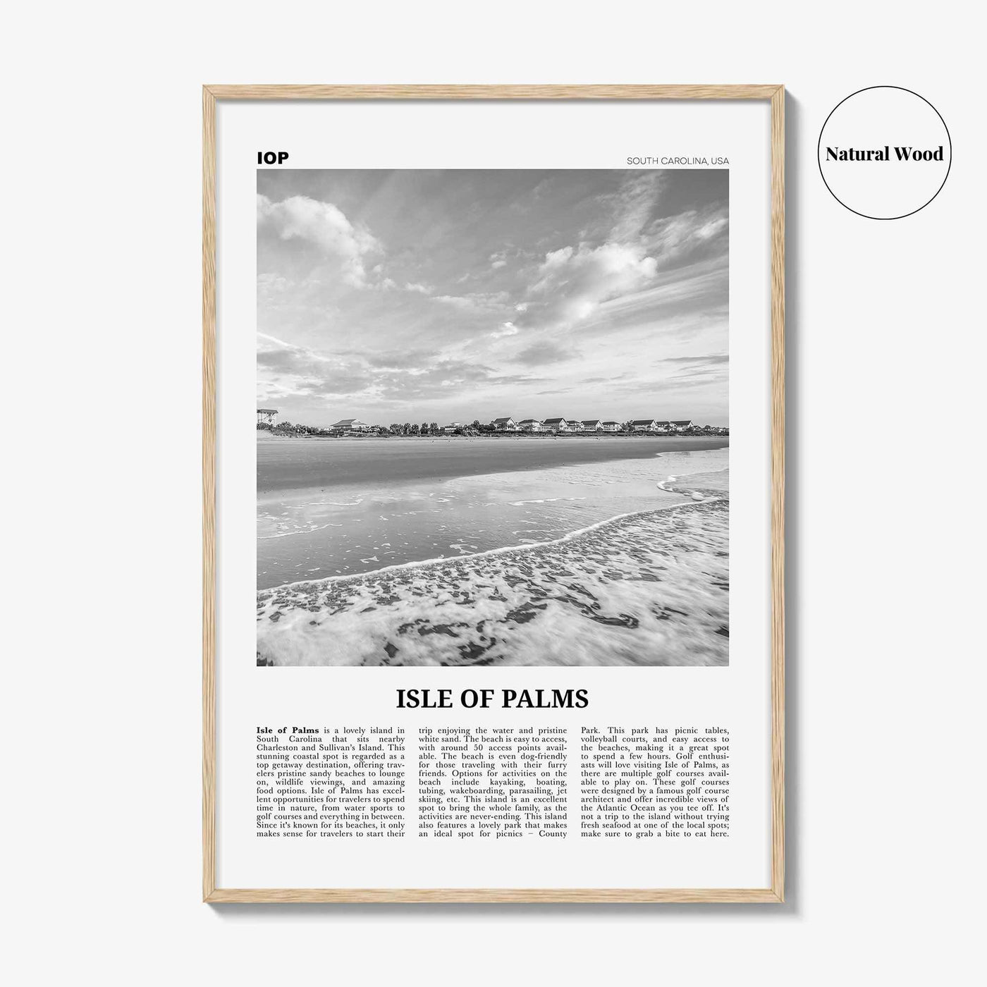 Isle of Palms Print Black and White, Isle of Palms Wall Art, Isle of Palms Poster, Isle of Palms Photo, Isle of Palms Décor, South Carolina