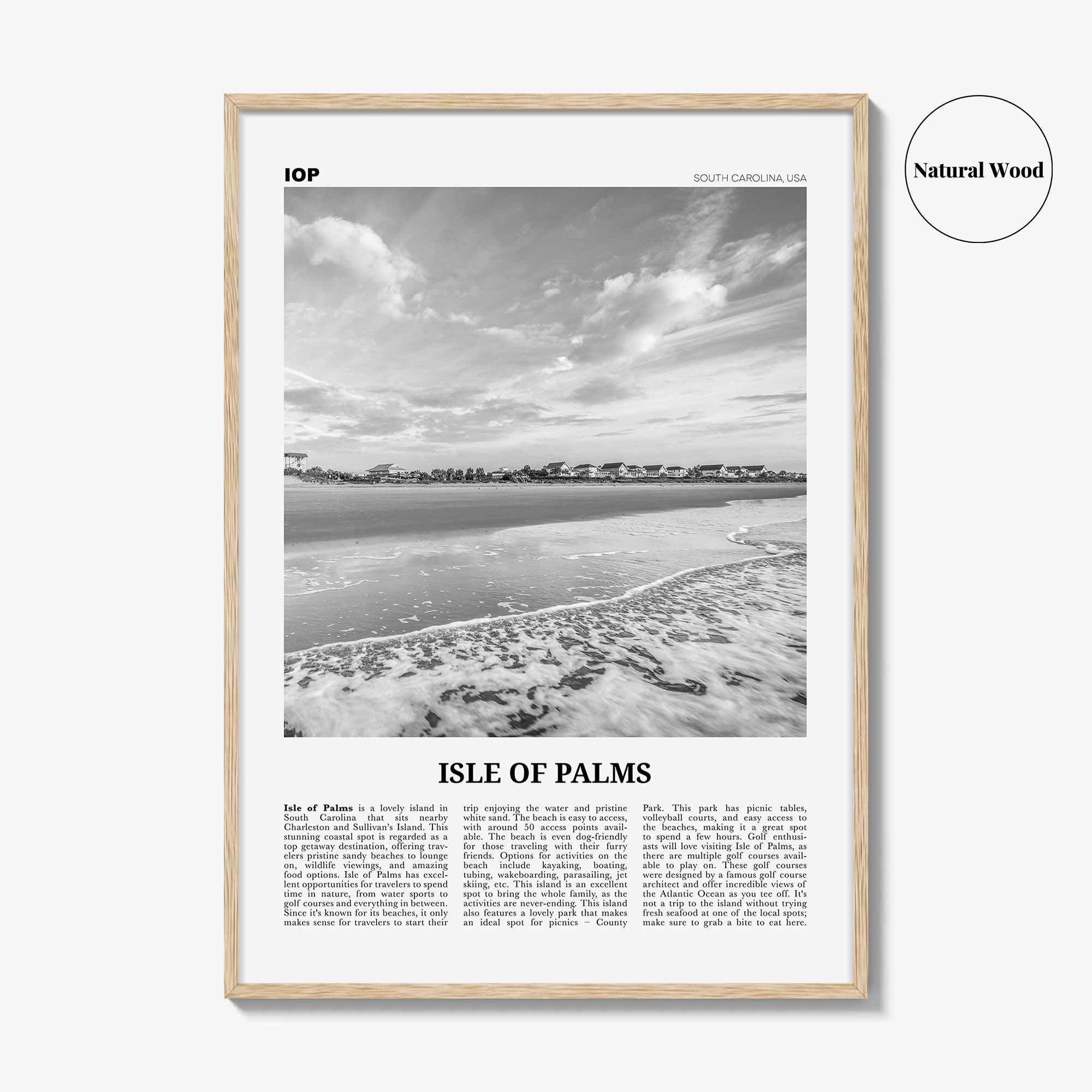 Isle of Palms Print Black and White, Isle of Palms Wall Art, Isle of Palms Poster, Isle of Palms Photo, Isle of Palms Décor, South Carolina