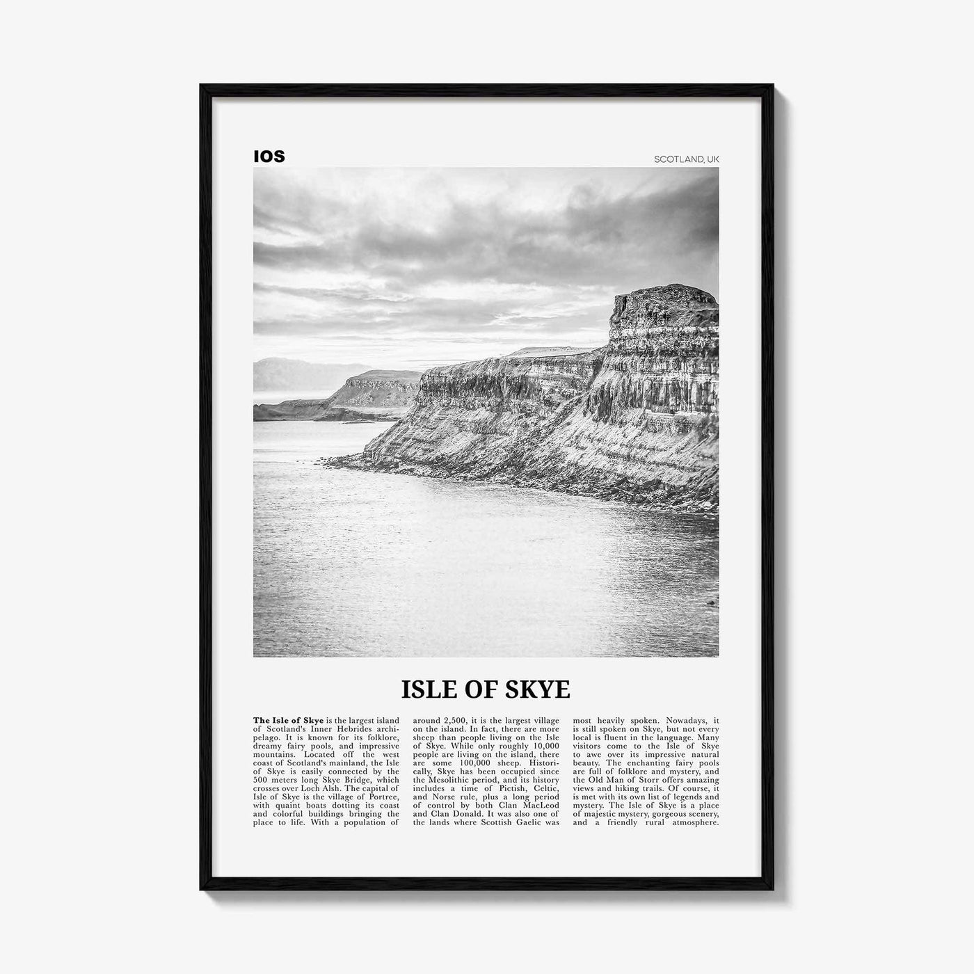 Isle of Skye Print Black and White, Isle of Skye Wall Art, Isle of Skye Poster, Isle of Skye Photo, Isle of Skye Wall Décor, Scotland, UK