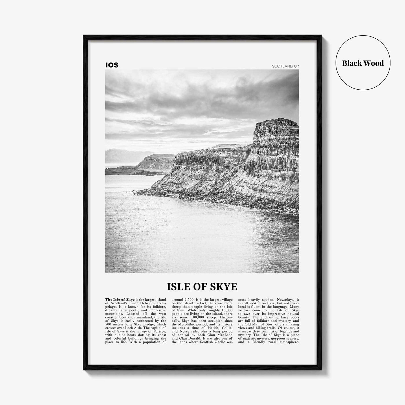 Isle of Skye Print Black and White, Isle of Skye Wall Art, Isle of Skye Poster, Isle of Skye Photo, Isle of Skye Wall Décor, Scotland, UK