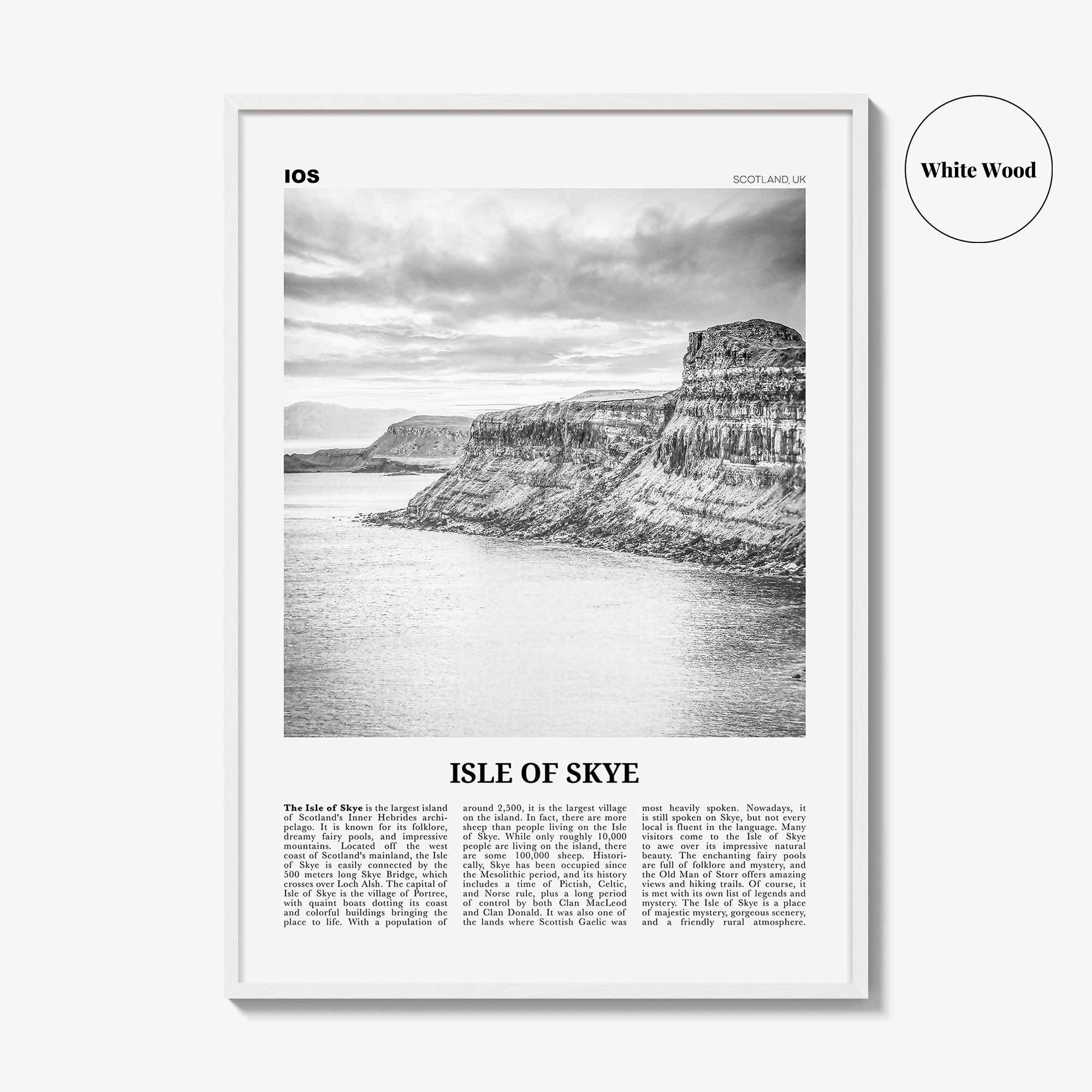 Isle of Skye Print Black and White, Isle of Skye Wall Art, Isle of Skye Poster, Isle of Skye Photo, Isle of Skye Wall Décor, Scotland, UK
