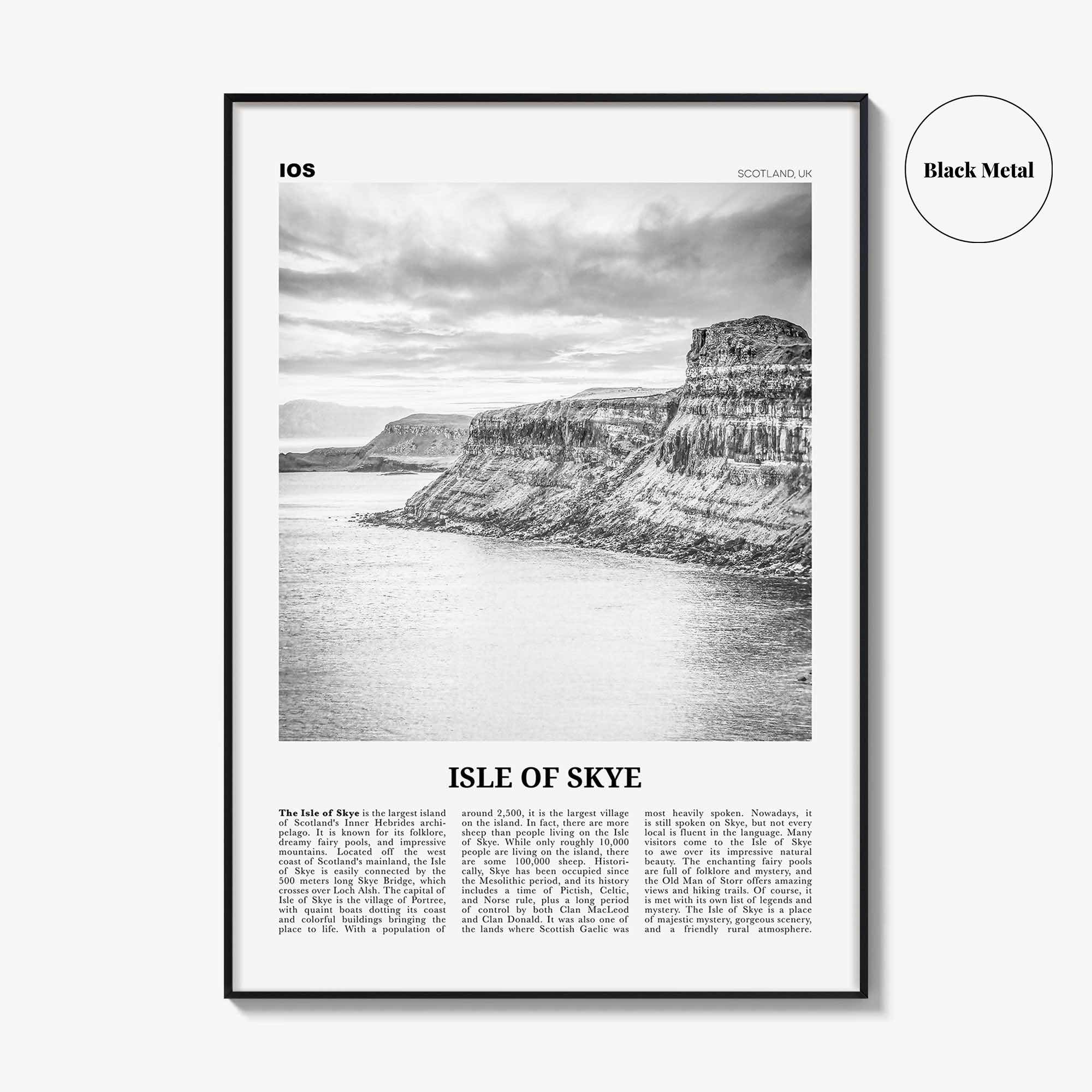 Isle of Skye Print Black and White, Isle of Skye Wall Art, Isle of Skye Poster, Isle of Skye Photo, Isle of Skye Wall Décor, Scotland, UK