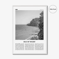 Isle of Wight Print Black and White, Isle of Wight Wall Art, Isle of Wight Poster, Isle of Wight Photo, Isle of Wight Décor, England, UK