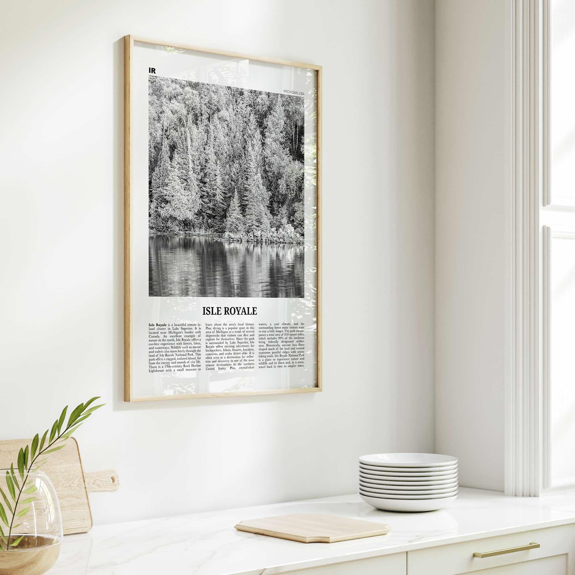 Isle Royale National Park Print Black and White, Isle Royale Wall Art, Isle Royale Poster, Isle Royale Photo, Isle Royale Wall Décor, USA