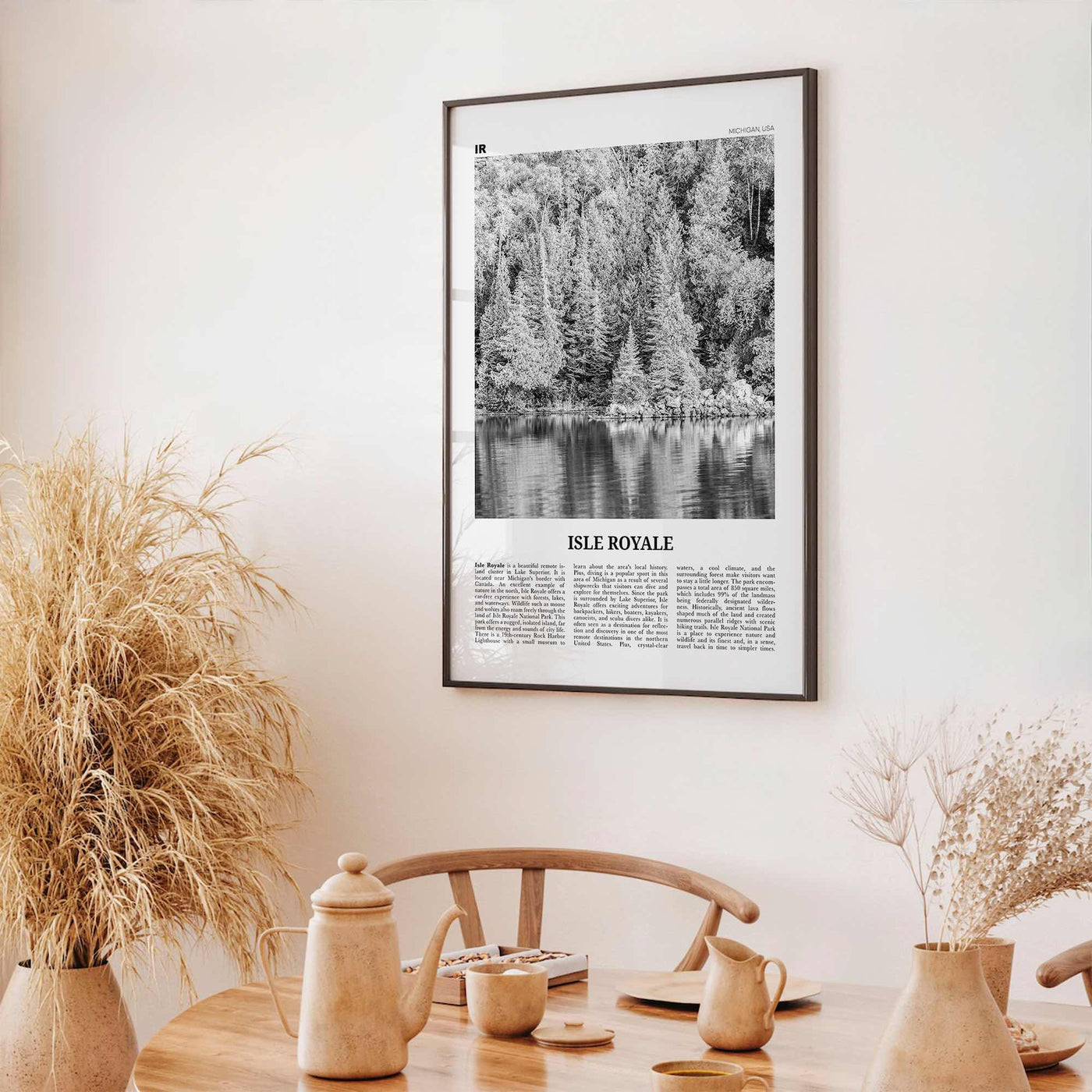 Isle Royale National Park Print Black and White, Isle Royale Wall Art, Isle Royale Poster, Isle Royale Photo, Isle Royale Wall Décor, USA