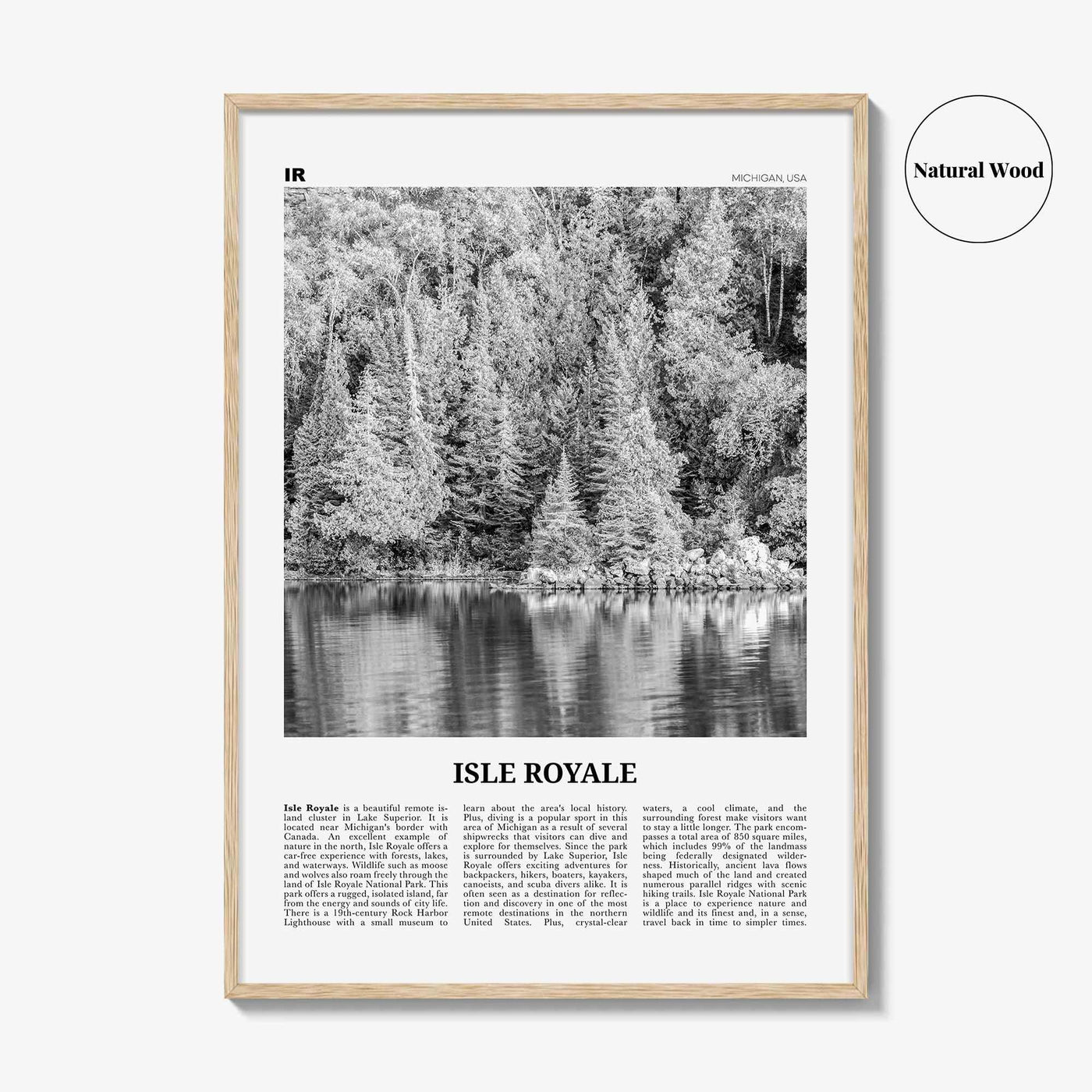 Isle Royale National Park Print Black and White, Isle Royale Wall Art, Isle Royale Poster, Isle Royale Photo, Isle Royale Wall Décor, USA