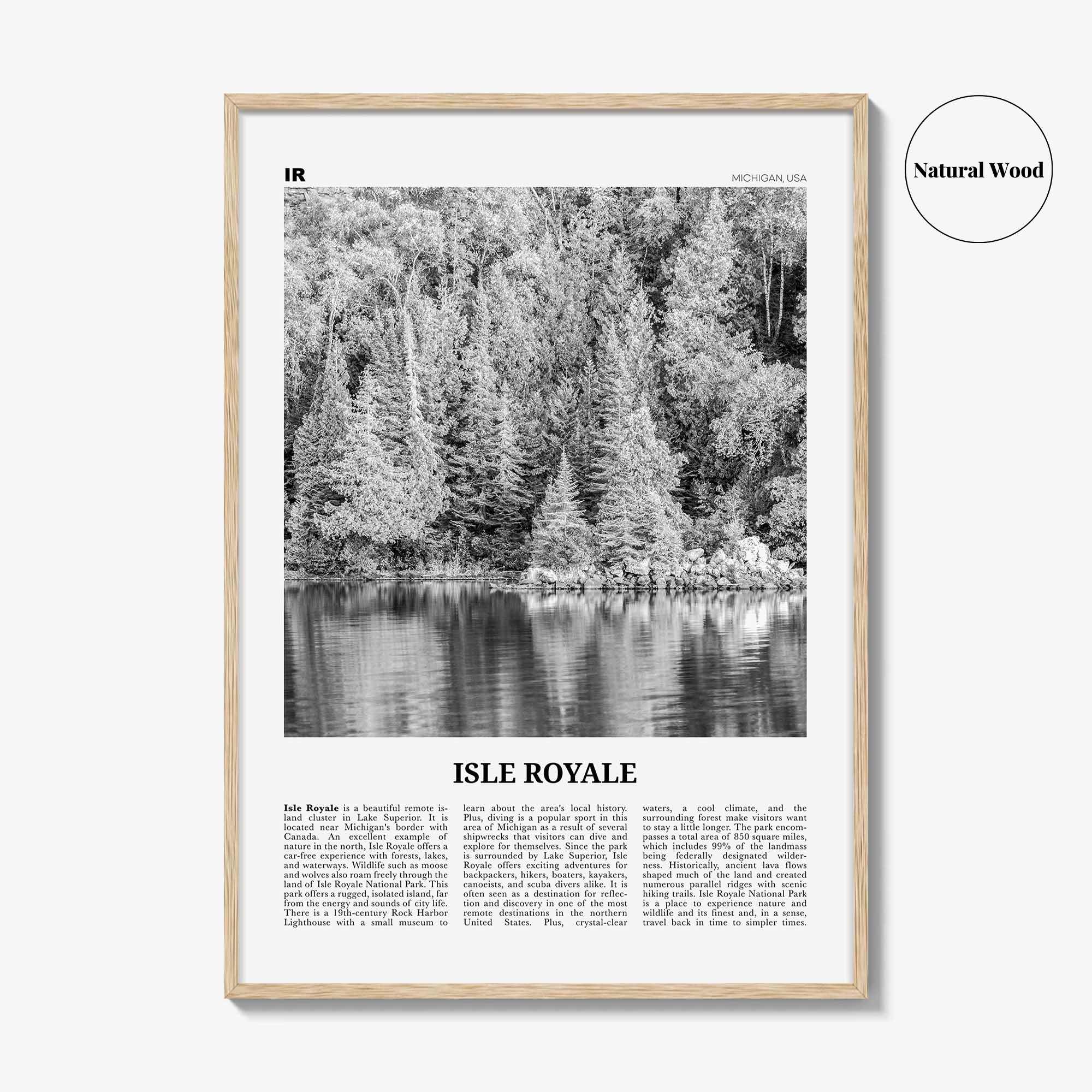 Isle Royale National Park Print Black and White, Isle Royale Wall Art, Isle Royale Poster, Isle Royale Photo, Isle Royale Wall Décor, USA