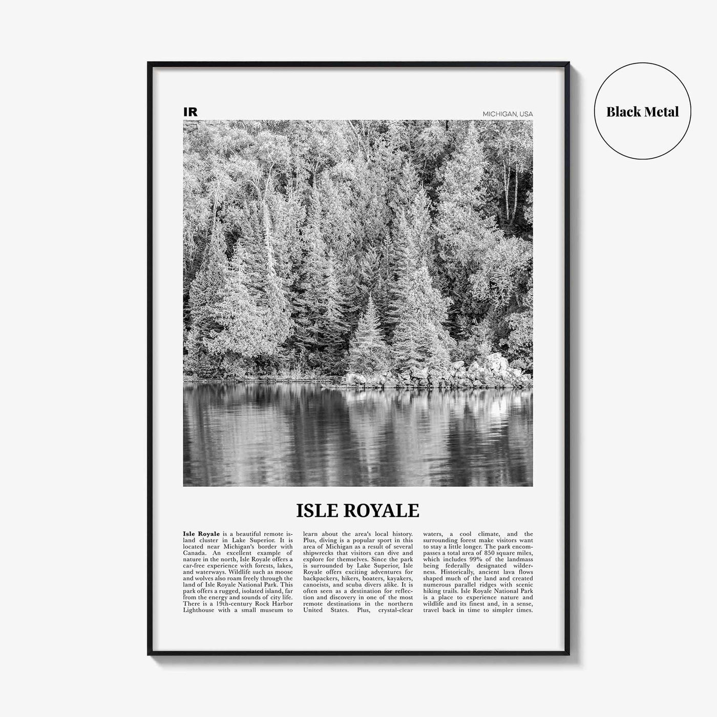 Isle Royale National Park Print Black and White, Isle Royale Wall Art, Isle Royale Poster, Isle Royale Photo, Isle Royale Wall Décor, USA