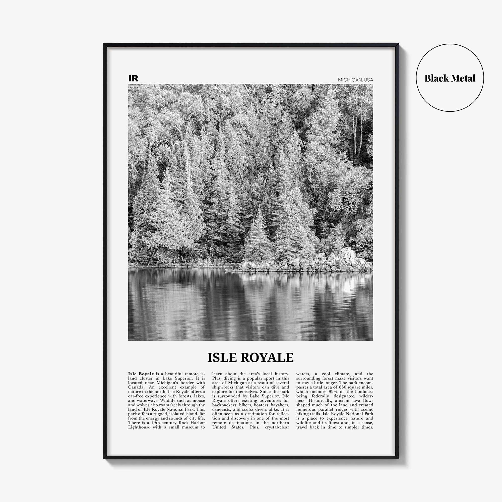 Isle Royale National Park Print Black and White, Isle Royale Wall Art, Isle Royale Poster, Isle Royale Photo, Isle Royale Wall Décor, USA