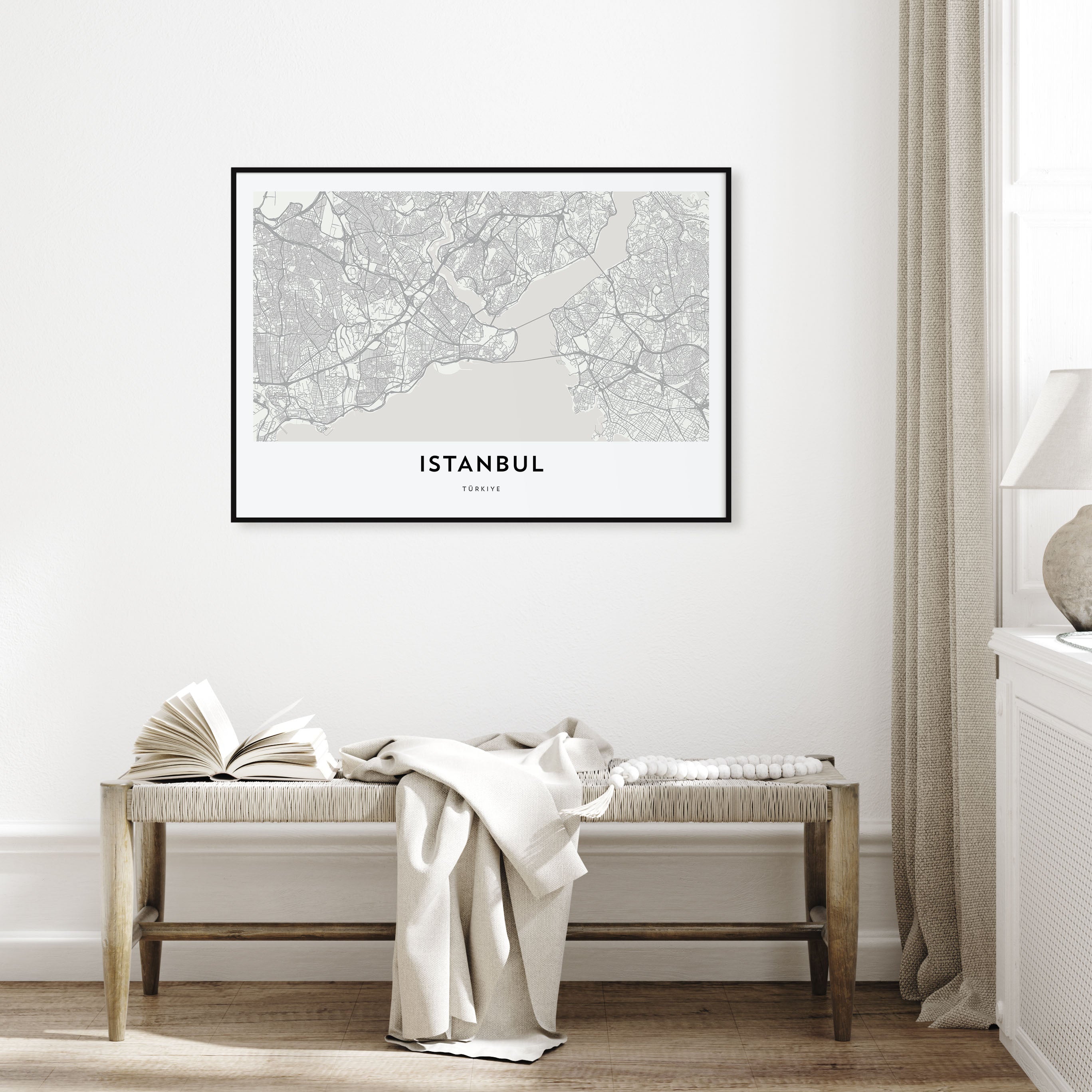 Istanbul Map Landscape Poster