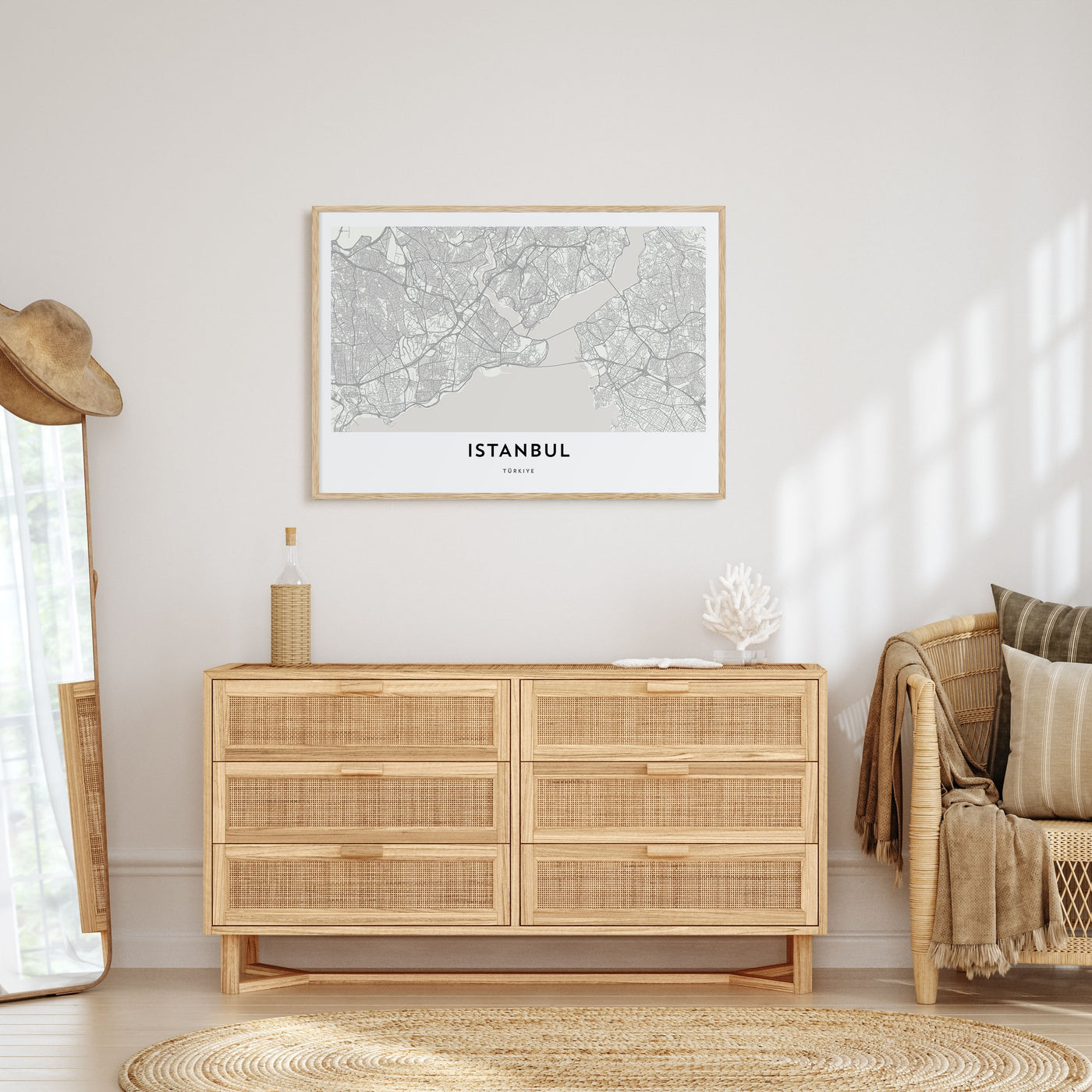 Istanbul Map Landscape Poster