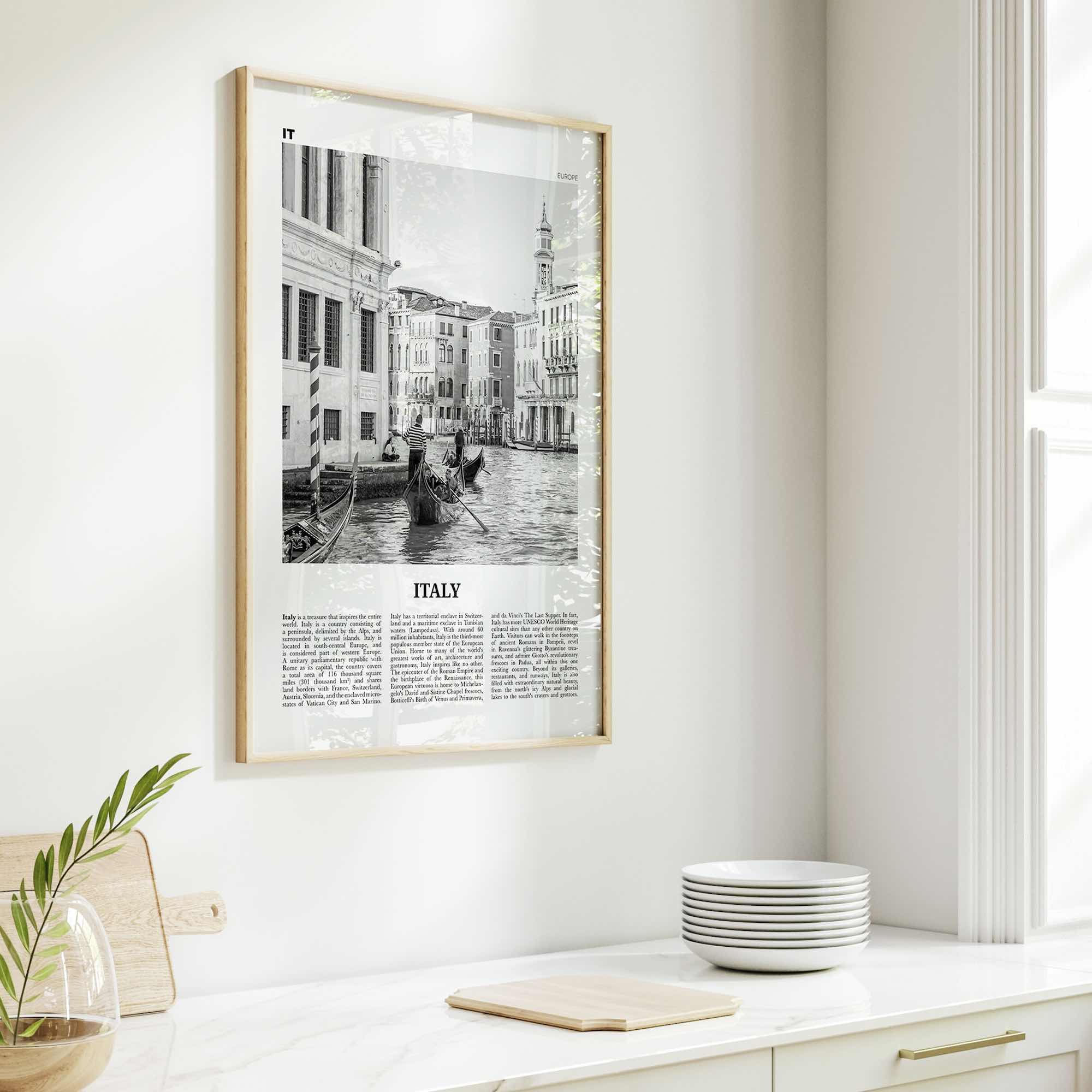 Italy Print Black and White No 1, Italy Wall Art, Italy Poster, Italy Photo, Italy Decor, Italia, Italian, L'Italia, Repubblica Italiana