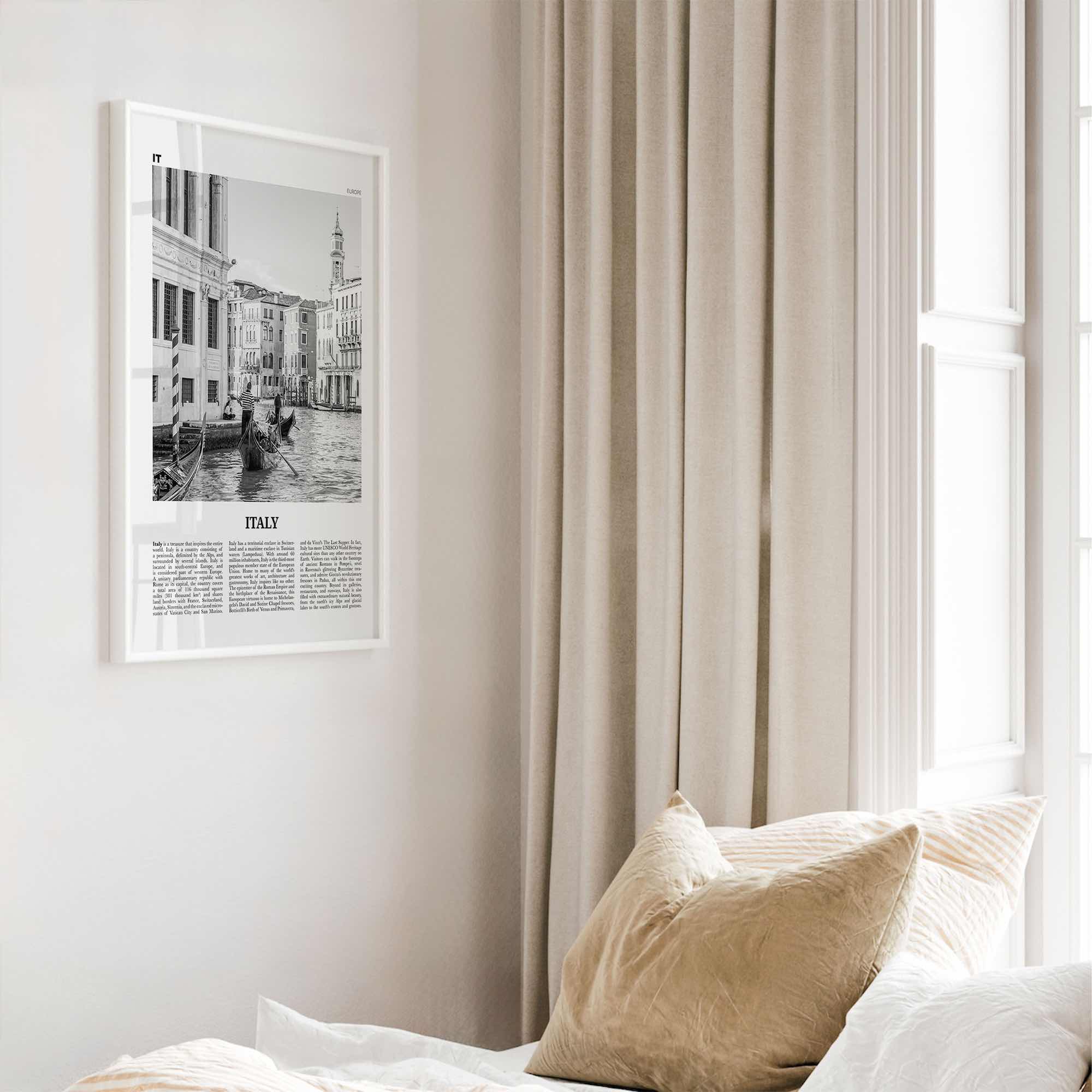 Italy Print Black and White No 1, Italy Wall Art, Italy Poster, Italy Photo, Italy Decor, Italia, Italian, L'Italia, Repubblica Italiana