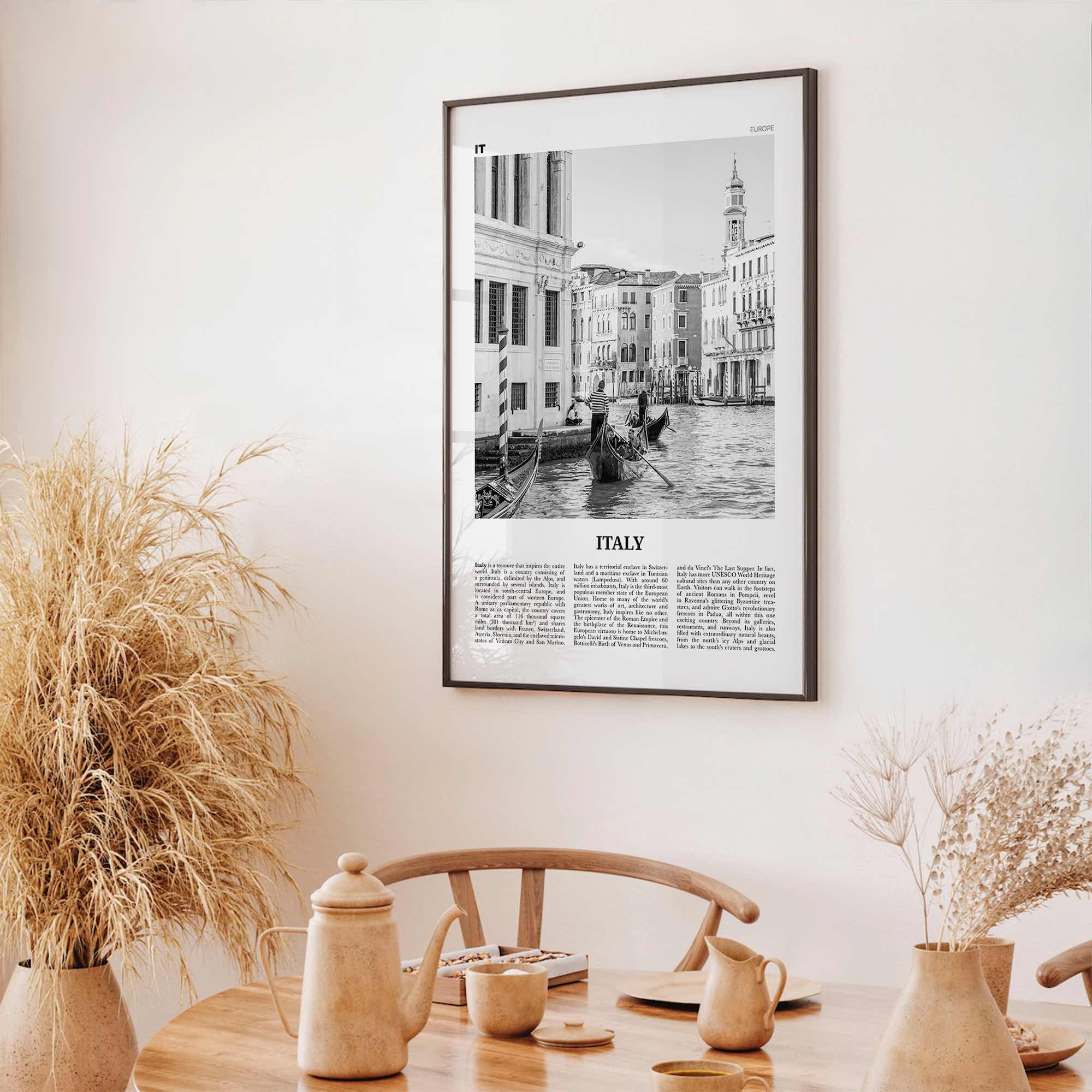 Italy Print Black and White No 1, Italy Wall Art, Italy Poster, Italy Photo, Italy Decor, Italia, Italian, L'Italia, Repubblica Italiana