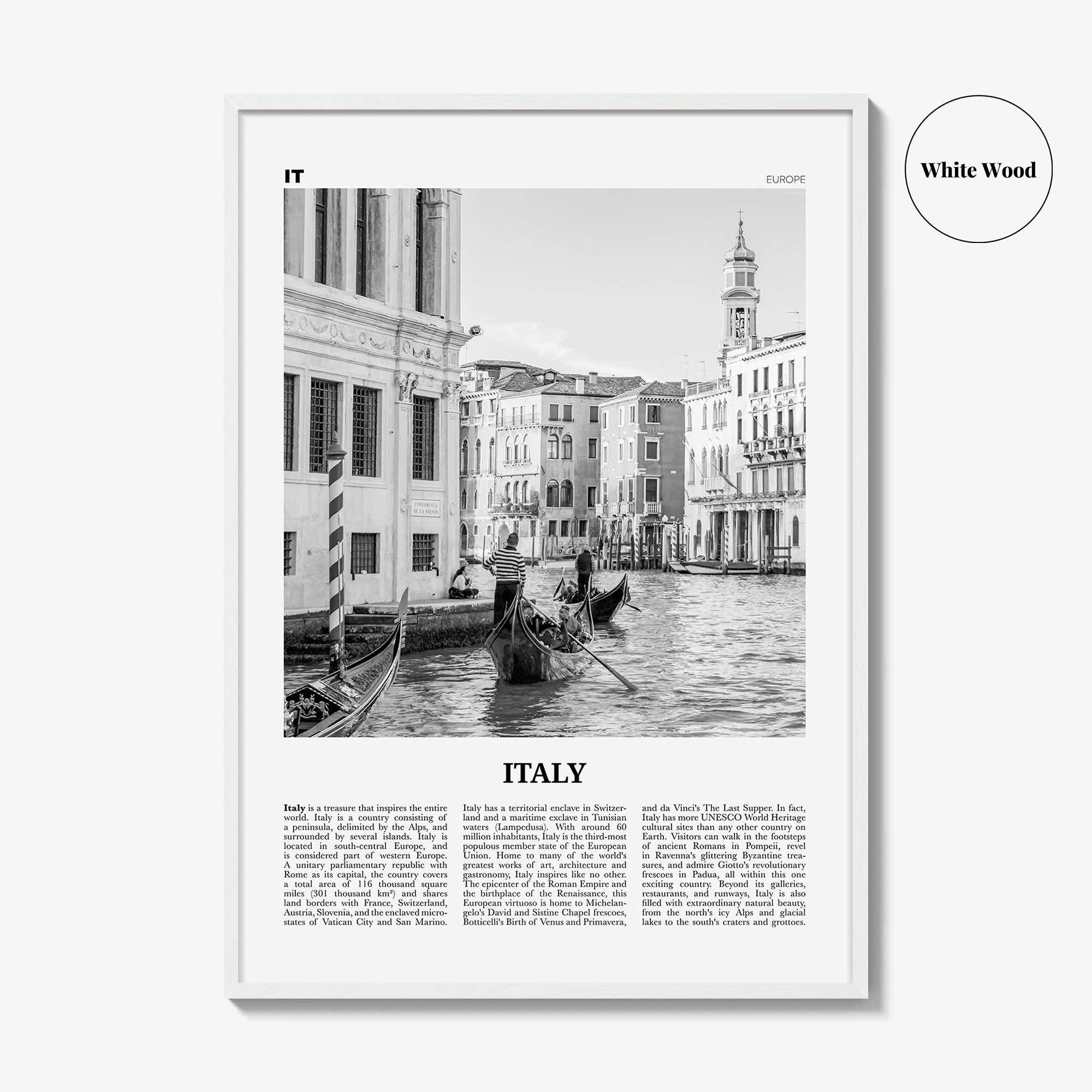 Italy Print Black and White No 1, Italy Wall Art, Italy Poster, Italy Photo, Italy Decor, Italia, Italian, L'Italia, Repubblica Italiana