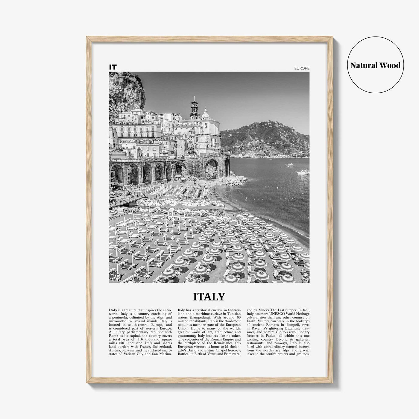 Italy Print Black and White No 2, Italy Wall Art, Italy Poster, Italy Photo, Italy Wall Décor, Italy Map, Europe