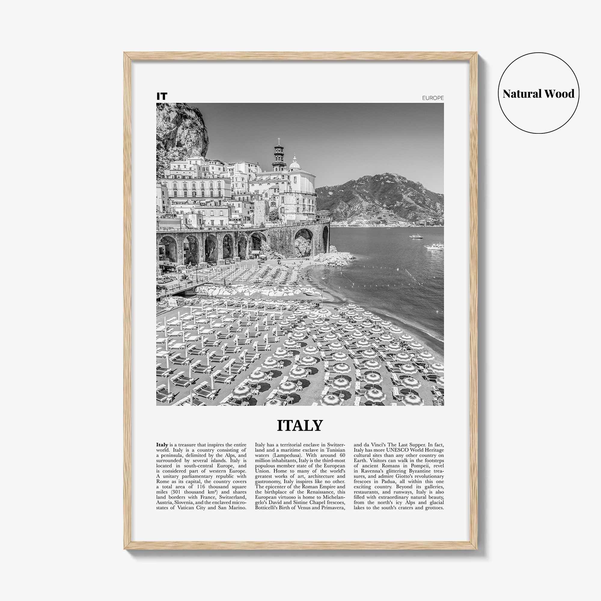 Italy Print Black and White No 2, Italy Wall Art, Italy Poster, Italy Photo, Italy Wall Décor, Italy Map, Europe