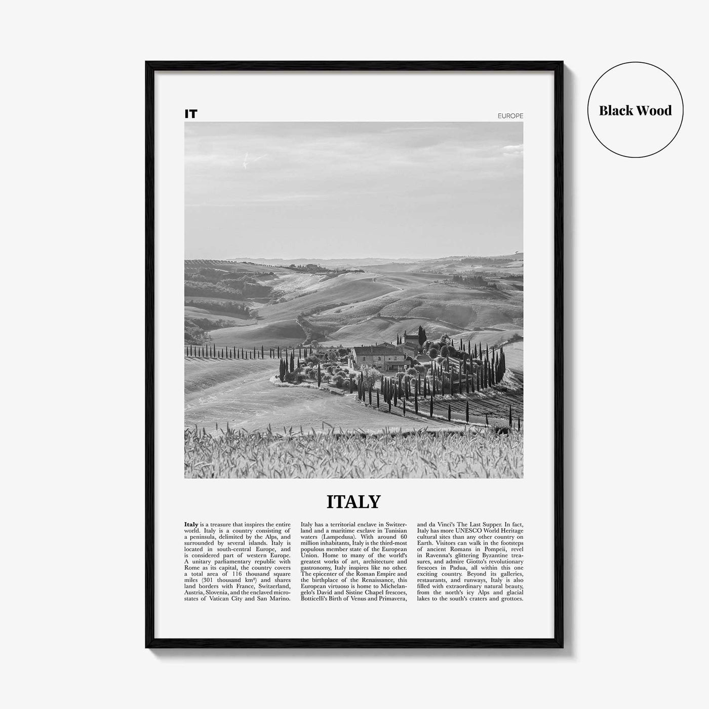 Italy Print Black and White No 3, Italy Wall Art, Italy Poster, Italy Photo, Italy Decor, Italia, Italian, L'Italia, Italiana