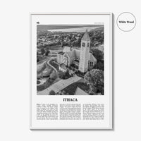 Ithaca Print Black and White, Ithaca Wall Art, Ithaca Poster, Ithaca Photo, Ithaca Wall Décor, New York, USA, United States, North America