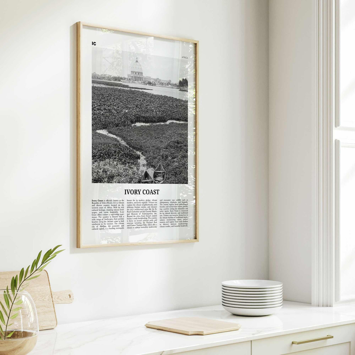 Ivory Coast Print Black and White, Ivory Coast Wall Art, Ivory Coast Poster, Ivory Coast Photo, Ivory Coast Wall Décor, Ivory Map, Africa