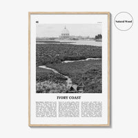 Ivory Coast Print Black and White, Ivory Coast Wall Art, Ivory Coast Poster, Ivory Coast Photo, Ivory Coast Wall Décor, Ivory Map, Africa