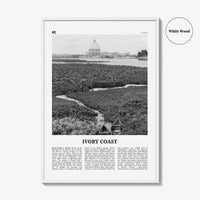 Ivory Coast Print Black and White, Ivory Coast Wall Art, Ivory Coast Poster, Ivory Coast Photo, Ivory Coast Wall Décor, Ivory Map, Africa