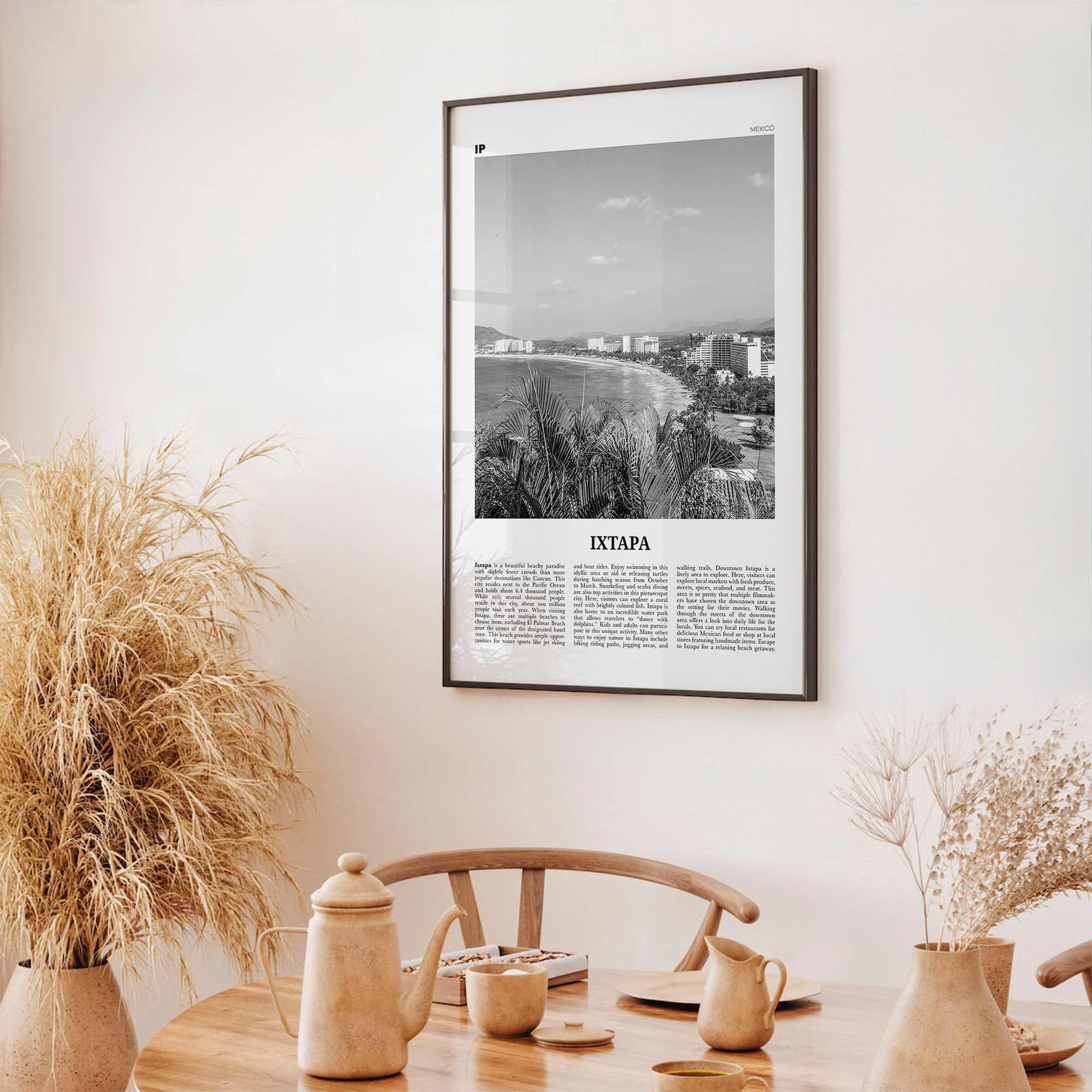Ixtapa Print Black and White, Ixtapa Wall Art, Ixtapa Poster, Ixtapa Photo, Ixtapa Wall Décor, Ixtapa Map, Mexico