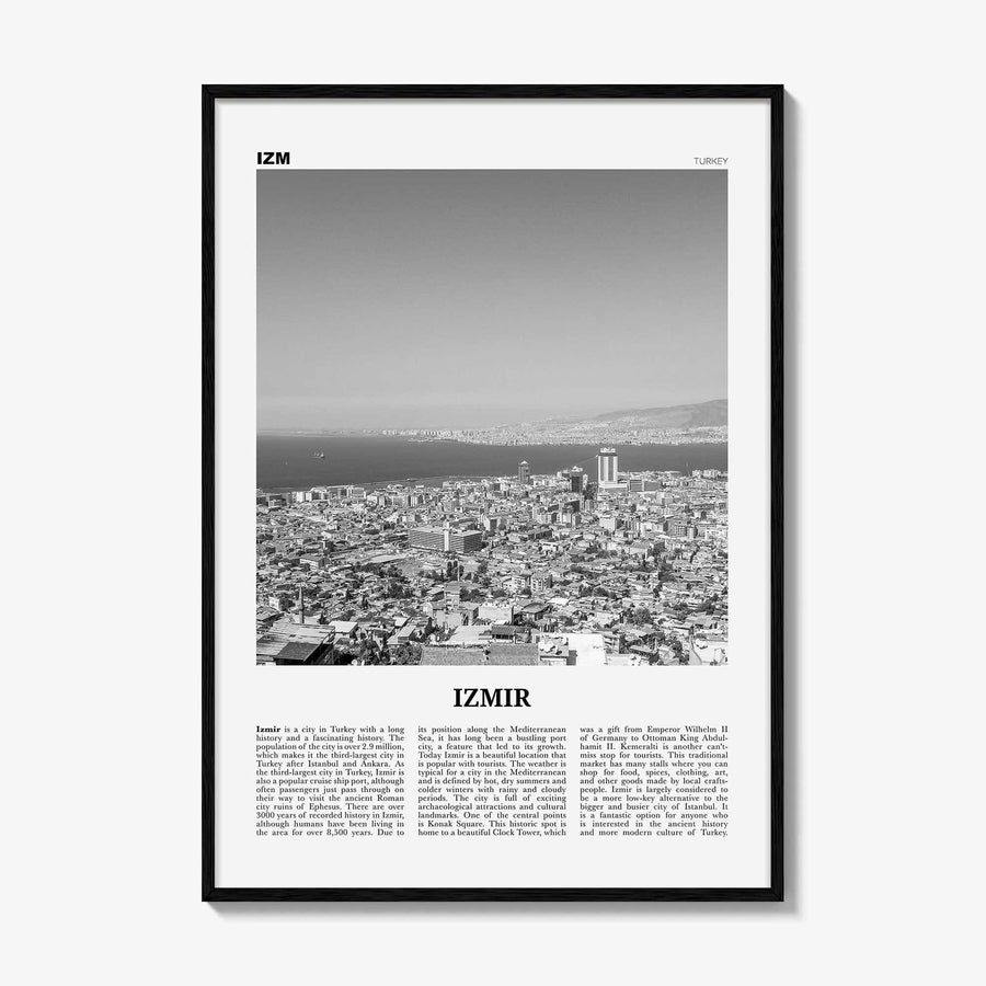Izmir Print Black and White, Izmir Wall Art, Izmir Poster, Izmir Photo, Izmir Wall Décor, İzmir, Turkey, Aegean