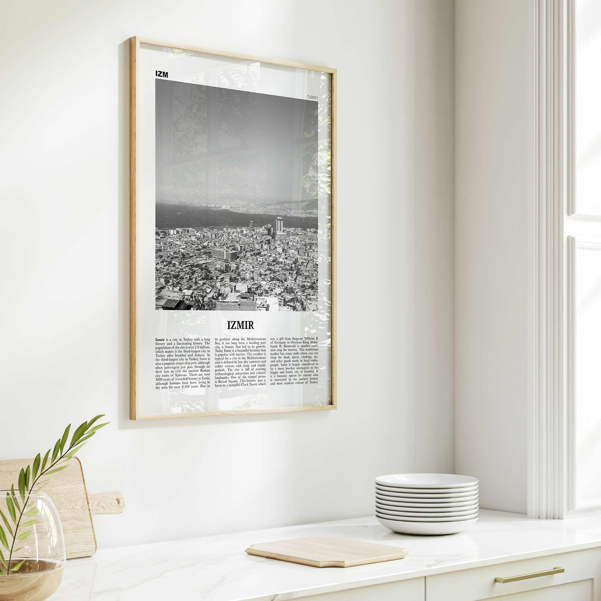Izmir Print Black and White, Izmir Wall Art, Izmir Poster, Izmir Photo, Izmir Wall Décor, İzmir, Turkey, Aegean