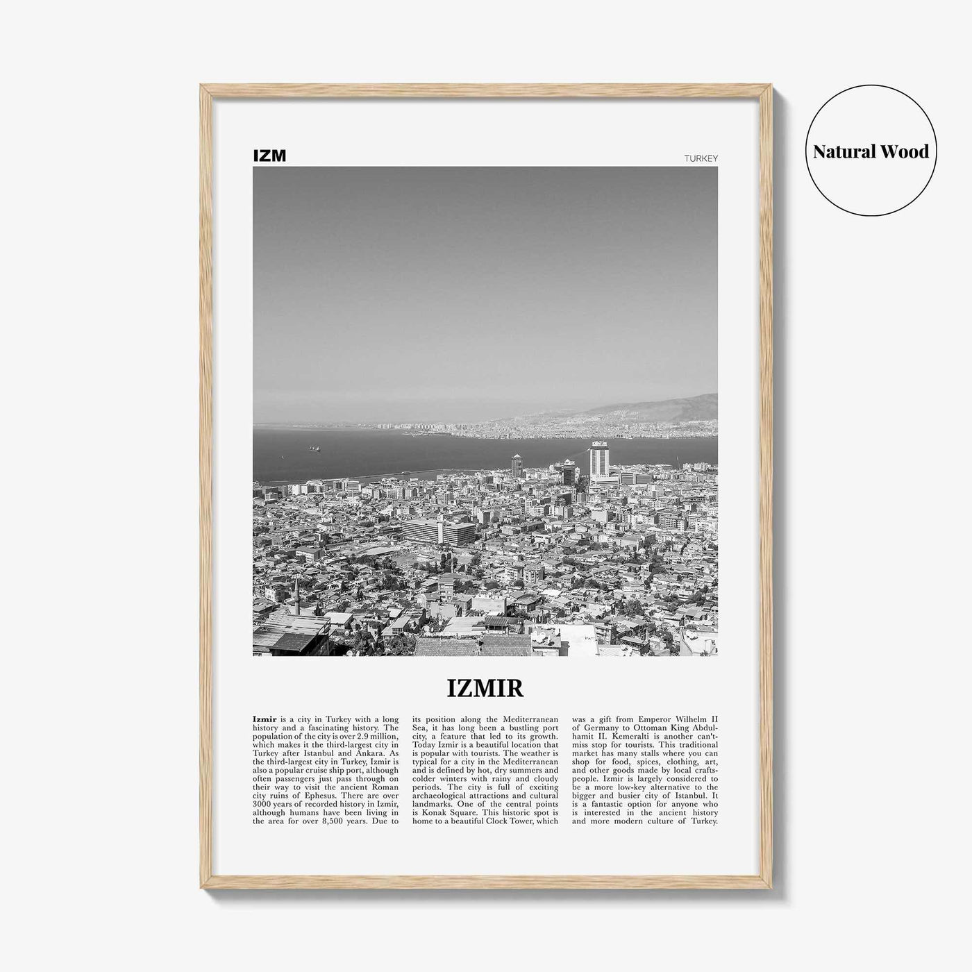 Izmir Print Black and White, Izmir Wall Art, Izmir Poster, Izmir Photo, Izmir Wall Décor, İzmir, Turkey, Aegean