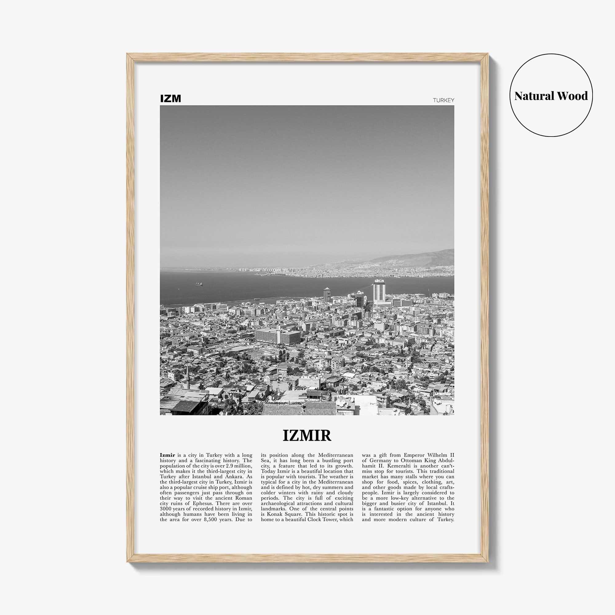 Izmir Print Black and White, Izmir Wall Art, Izmir Poster, Izmir Photo, Izmir Wall Décor, İzmir, Turkey, Aegean