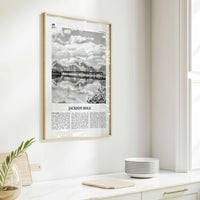 Jackson Hole Print Black and White, Jackson Hole Wall Art, Jackson Hole Poster, Jackson Hole Photo, Wyoming, USA, United States