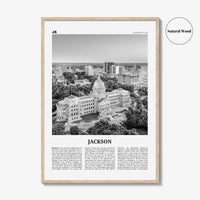 Jackson Print Black and White Mississippi No 1, Jackson Wall Art, Jackson Poster, Jackson Photo, Jackson Map, United States