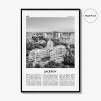 Jackson Print Black and White Mississippi No 1, Jackson Wall Art, Jackson Poster, Jackson Photo, Jackson Map, United States