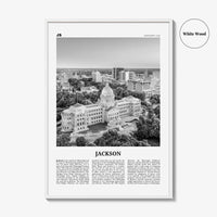 Jackson Print Black and White Mississippi No 1, Jackson Wall Art, Jackson Poster, Jackson Photo, Jackson Map, United States