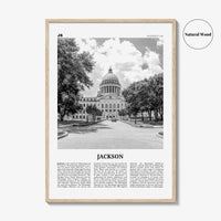 Jackson Print Black and White Mississippi No 2, Jackson Wall Art, Jackson Poster, Jackson Photo, Jackson Map, United States