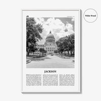 Jackson Print Black and White Mississippi No 2, Jackson Wall Art, Jackson Poster, Jackson Photo, Jackson Map, United States
