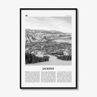 Jackson Print Black and White Wyoming, Jackson Wall Art, Jackson Poster, Jackson Photo, Jackson Map, United States
