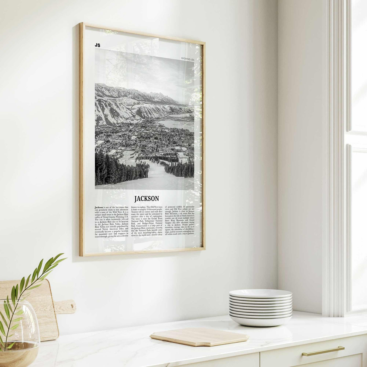 Jackson Print Black and White Wyoming, Jackson Wall Art, Jackson Poster, Jackson Photo, Jackson Map, United States