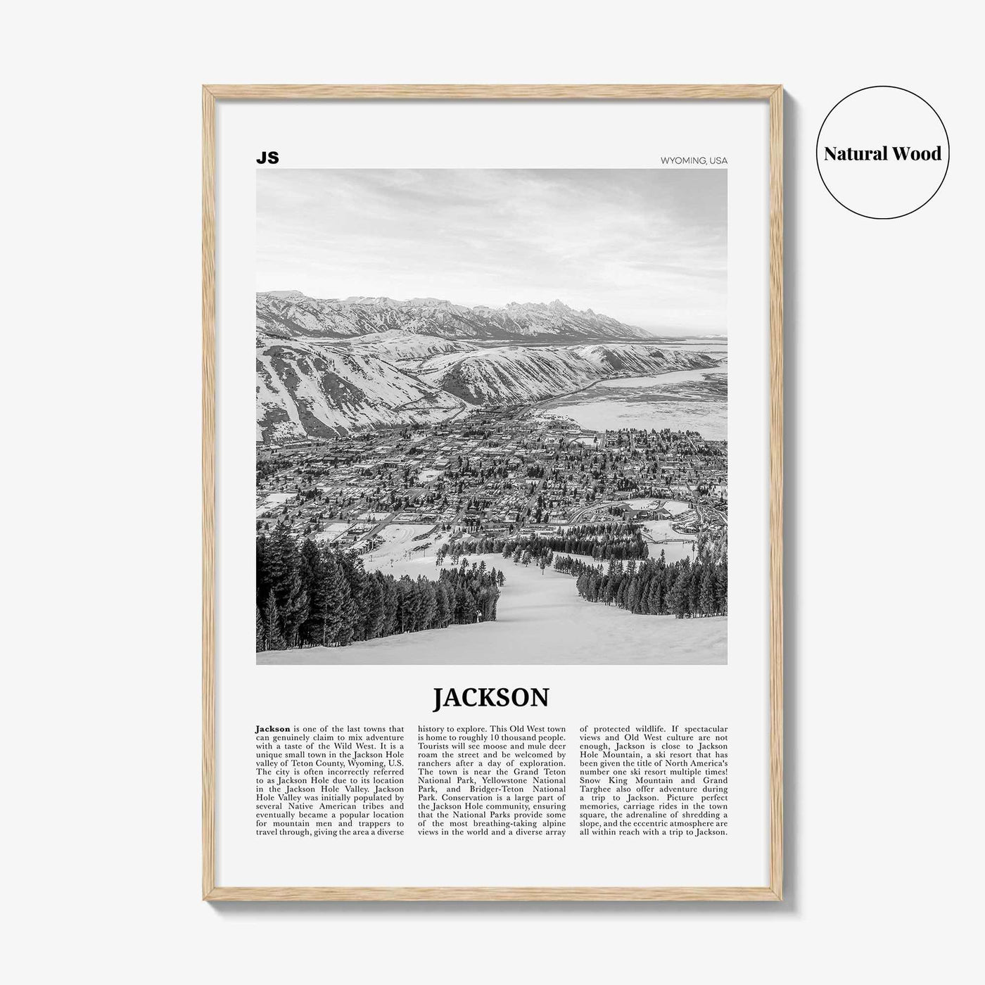 Jackson Print Black and White Wyoming, Jackson Wall Art, Jackson Poster, Jackson Photo, Jackson Map, United States
