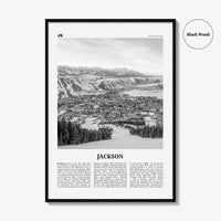 Jackson Print Black and White Wyoming, Jackson Wall Art, Jackson Poster, Jackson Photo, Jackson Map, United States