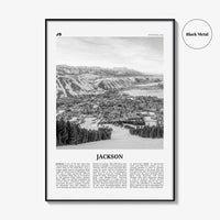 Jackson Print Black and White Wyoming, Jackson Wall Art, Jackson Poster, Jackson Photo, Jackson Map, United States
