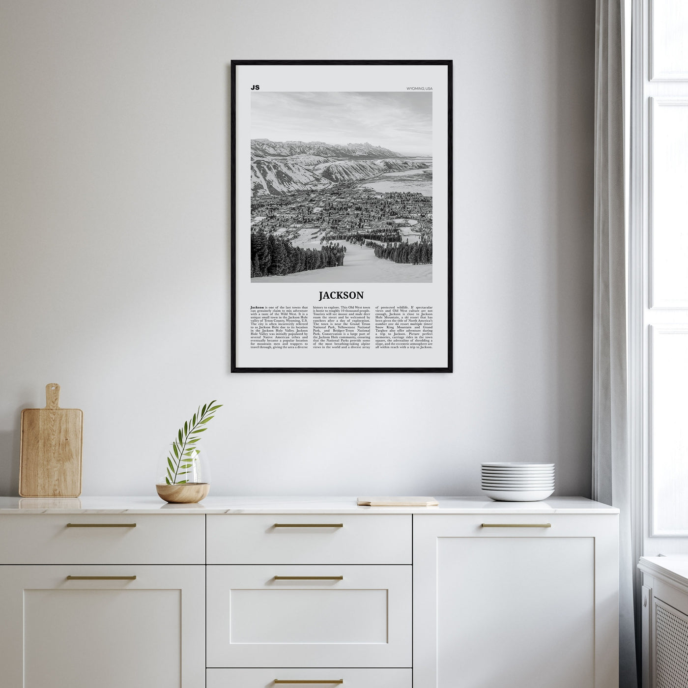 Jackson, Wyoming Travel B&W Poster