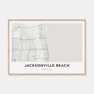 Jacksonville Beach Map Landscape Poster
