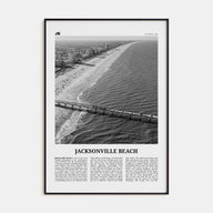 Jacksonville Beach Travel B&W Poster