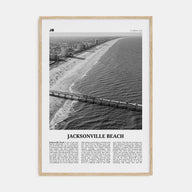 Jacksonville Beach Travel B&W Poster