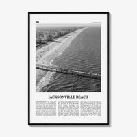 Jacksonville Beach Print Black and White, Jacksonville Beach Wall Art, Jacksonville Beach Poster, Jacksonville Beach Photo, Florida, USA