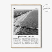 Jacksonville Beach Print Black and White, Jacksonville Beach Wall Art, Jacksonville Beach Poster, Jacksonville Beach Photo, Florida, USA
